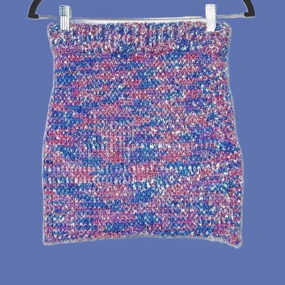 NWT English Factory Colorful, Shimmery, Texturized Mini Skirt, Elastic Waist, XS - Picture 3 of 8